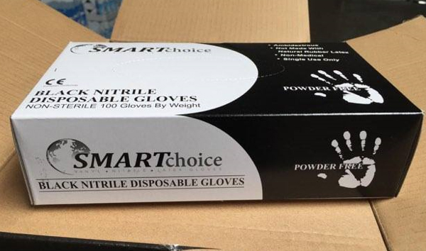 Black nitrile gloves